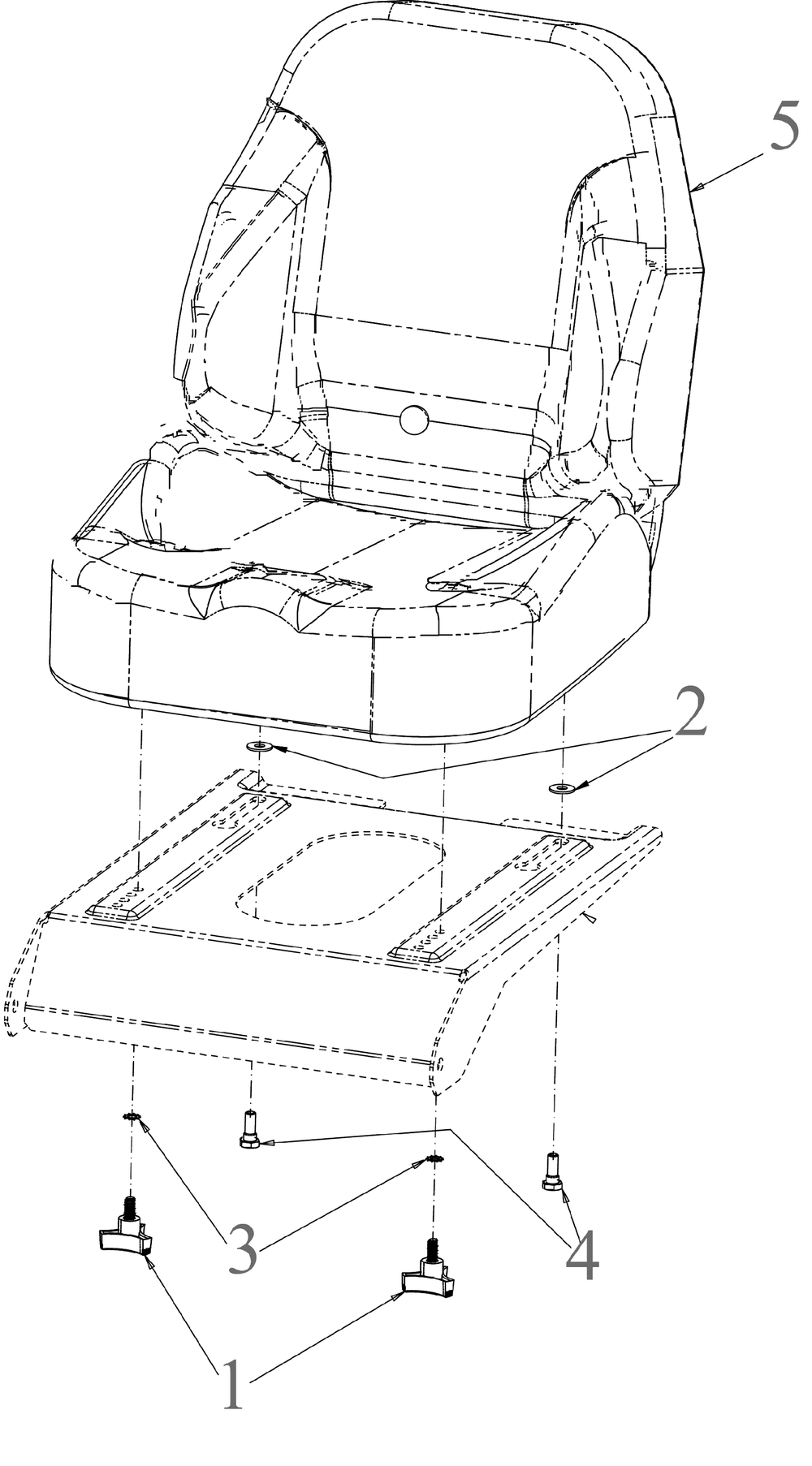 Seat Diagram and Parts List for ZT1-54KH (17CM010)(2022) Cub Cadet Lawn Tractor